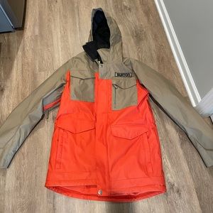 Burton white collection L mens driveride snowboard jacket